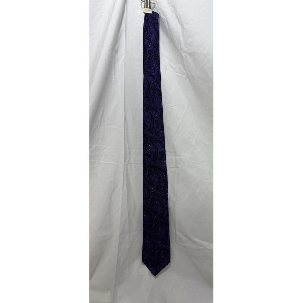 Purple CHAPS RALPH LAUREN Handmade 100% Silk Tie Mens Paisley Necktie Stunning